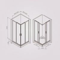 Gem душевое огражд квадратн.,раздвиж.двери 90x90 хром мат.,стекло прозрачн арт-W90G-403-9090MT — фото 7, Квадратные душевые уголки