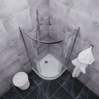 ДО "Альфа-Хром" 100х100, 1/4 круга, низ. подд. (2 места+сифонD90мм) арт-Щ0000049615 — фото 2, Душевые уголки четверть круга