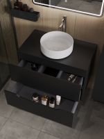 Orange Line тумба с раковиной подвесная 80 см, черный/белый арт-Li-80TubMDF+B09-360W — фото 4, Тумбы с раковиной