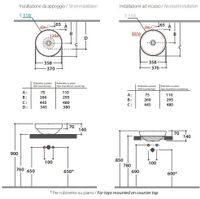 Раковина GLOBO T-EDGE полувстраиваемая без отверстий цвет белый арт-B6T38BI — фото 3, Раковины накладные