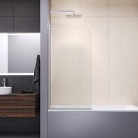 Шторка на ванну RGW SC-01 100x150, профиль хром, стекло прозрачное/8 мм, арт-03110110-11 — фото 2, Шторки для ванной распашные