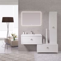 Подвесной универсальный пенал левый/правый в белом глянцевом цвете. арт-Inf.05.35 — фото 1, Пеналы для ванной комнаты