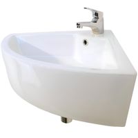 Раковина угловая закругленная GS, 48x48x15 cm, белая керамика 32267 — фото 10, Раковины