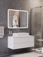 BOND Зеркало прямоугольное 100х80см с LED подсветкой и сенсорным диммером арт-M39ZE-10080 — фото 13, Зеркала в ванную комнату