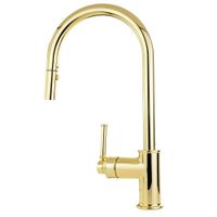 Товар: CUCINA ERMITAGE MINI См-ль д/кухни моноком., с вытяжной лейкой, ручка сбоку латунь, золото арт-31528 - фото 3 CUCINA ERMITAGE MINI См-ль д/кухни моноком., с вытяжной лейкой, ручка сбоку латунь, золото арт-31528 — фото 3, Смесители для кухни