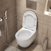 Унитаз подвесной Grossman (520х360х400) безободковый,белый с тонкой крышкой,микролифт,смыв торнадо,закрытое дно,1 место арт-GR-4411SQC — фото 3, Подвесные унитазы