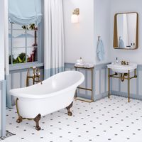 Ванна EDELWEISS 170 см из литьевого мрамора NOVA GEL с бронзовыми ножками/ Aqua de Marco 1170WBEDE_GEL — фото 2, Ванны