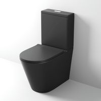 Унитаз напольный Grossman (640х360х835) безободковый,черный матовый с тонкой крышкой,микролифт,2 места арт-GR-4458BMS — фото 1, Напольные унитазы