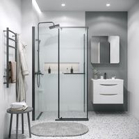 Боковая стенка Grossman Pragma 200.K33.03.100.21.00 (100х195) черный матовый,стекло прозрачное, 1 место — фото 3, Боковые стенки