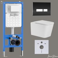 Комплект 3в1 IBERICA BLANCA инсталляция SILENCIO, унитаз TOLEDO ALTO белый, кнопка смыва CRYSTAL-R черный глянцевый (IB001.TLA.234.2211) — фото 1, Комплекты унитаз + инсталляция