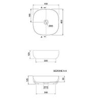 Раковина Scarabeo GLAM накладная без перелива без отверстий цвет белый матовый арт-1806 41 — фото 4, Раковины накладные