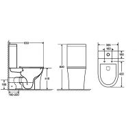 Унитаз-компакт Azario ANTEO ROUND 385х630х820 напольный, безободковый, быстросъемное сиденье микролифт арт-AZ-1219A — фото 15, Напольные унитазы