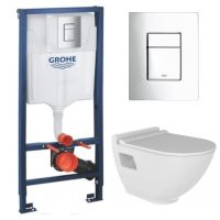 КОМПЛЕКТ Grohe + beWash: Инсталляция 38772001 Grohe Rapid SL + HARMONY Унитаз подвесной безободковый с функцией биде с гигиеническим покрытием в комплекте с тонким сиденьем микролифт HRKA052N2VP1W5000+VTMU11W5W5HB0 GRH772N2VP1 — фото 2, Комплекты унитаз + инсталляция