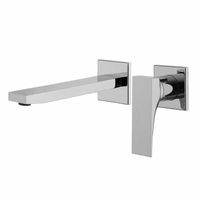 Смеситель для раковины, Fima Carlo Frattini, Zeta, тип открывания воды-однорычажный, монтаж-настенный встраиваемый, отверстия для монтажа-2, вынос излива, мм-204, внутренняя часть-необходимо заказать, цвет-хром арт-F3971NLX8CR — фото 1, Смесители для раковины