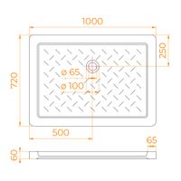 Товар: Душевой поддон керамический, прямоугольный, белый RGW CR 72x100, арт-19170370-01 - фото 11 Душевой поддон керамический, прямоугольный, белый RGW CR 72x100, арт-19170370-01 — фото 11, Керамические душевые поддоны