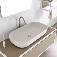 Раковина Scarabeo GLAM накладная без перелива без отверстий цвет белый матовый арт-1803 41 — фото 2, Раковины накладные