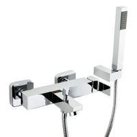 KVANT См-ль д/ванны моноком. внешний, с душем (ручка управления сбоку), хром 18772 — фото 1, Смеситель для ванны