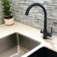 NAPOLI Смеситель д/кухни совмещенный с краном для питьевой воды, черный камень арт-32665 — фото 10, Смесители для кухни