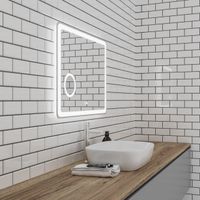 Зеркало LEO (900*800*45) LED с сенсорным выкл.,подогревом и увеличительным стеклом 169080 — фото 2, Зеркала в ванную комнату