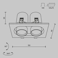 Встраиваемый светильник Technical арт-DL045-02-10W3K-B — фото 2, Точечные светильники