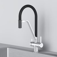 Товар: F8F07802 Func, смеситель для кухни с каналом для питьевой воды и гибким изливом, хром,черн. излив - фото 5 F8F07802 Func, смеситель для кухни с каналом для питьевой воды и гибким изливом, хром,черн. излив — фото 5, Смесители для кухни