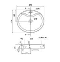 Раковина Scarabeo WIND R накладная с переливом с одним отверстием цвет белый арт-8030/R — фото 4, Раковины накладные