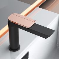 Смеситель COMO BG для раковины, черный, ручка цвет золото, BOCH MANN BM10784 — фото 1, Смесители для раковины