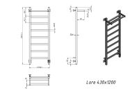 Товар: Полотенцесушитель электрический Grota Lore 430х1200 белый Lore 430х1200 RAL9016 EL - фото 4 Полотенцесушитель электрический Grota Lore 430х1200 белый Lore 430х1200 RAL9016 EL — фото 4, Электрические полотенцесушители
