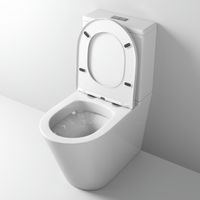 Унитаз напольный Grossman (640х360х835) безободковый,белый с тонкой крышкой,микролифт,2 места арт-GR-4458S — фото 5, Напольные унитазы