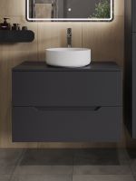 Товар: Orange Line тумба с раковиной подвесная 80 см, графит/белый арт-Li-80TugMDF+B09-360W - фото 3 Orange Line тумба с раковиной подвесная 80 см, графит/белый арт-Li-80TugMDF+B09-360W — фото 3, Тумбы с раковиной