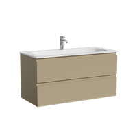 Тумба подвесная SANCOS Folk 995х445х500, c двумя ящиками оснащенными доводчиками, Капучино, арт. арт-FL100CP — фото 5, Тумбы под раковину