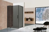 Душевой уголок Extra , 1000/1100*900, черный, стекло тонированное арт-VSR-1E101190CGB — фото 1, Прямоугольные душевые уголки