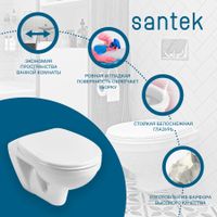 БОРЕАЛЬ Унитаз подвесной, сиденье дюропласт, САНТЕК арт-1WH301977 — фото 3, Подвесные унитазы
