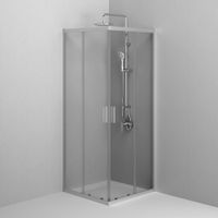 W90G-403-8080-MT Gem душевое огражд квадратн.,раздвиж.двери 80x80 хром мат.,стекло прозрачн — фото 2, Душевые кабины и ограждения