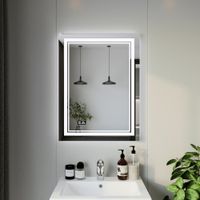 Зеркало Бриклаер Эстель-2 60 с подсветкой LED, на взмах руки, часы арт-4627125414282 — фото 5, Зеркала в ванную комнату