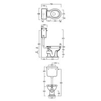 Бачок SIMAS LANTE Настенный на средней трубе с фронтальной ручкой смыва цвет белый LA28B — фото 3, Комплектующие для туалета