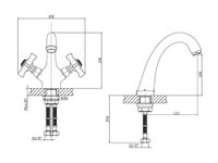 Agger Retro-X смеситель для раковины двухвентильный, хром арт-A1702100 — фото 11, Смесители для раковины