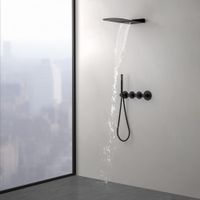 Душевая система встроенная с термостатом Timo Saona SX-2350/03SM черный — фото 3, Встраиваемые душевые комплекты