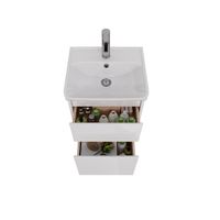 Тумба Lemark COMBI 45 см под 1 раковину, подвесная/напольная, 2 ящика, цвет корпуса, фасада: Белый г арт-LM03C45T — фото 2, Тумбы под раковину