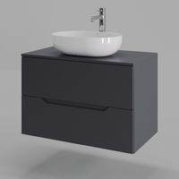 Orange Line тумба с раковиной подвесная 80 см, графит/белый арт-Li-80TugMDF+B05-480W — фото 1, Тумбы с раковиной