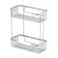 Полка двойная Timo Saona 13083/13 никель — фото 1, Полки для ванной и душа