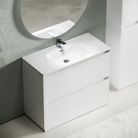 Тумба под раковину SANCOS Libra Floor напольная, 990х450х840, c двумя ящиками оснащенными доводчиками, белый глянец , арт. арт-LB100FW — фото 4, Тумбы под раковину