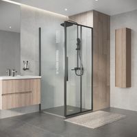 Душевое ограждение Niagara Nova NG-34-9AGR-A100GR-34 (90х100х195) прямоугольник,раздвижная,графит,стекло прозрачное,2 места — фото 5, Прямоугольные душевые уголки