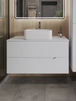 Orange Line тумба с раковиной подвесная 100 см, белый арт-Li-100TuwMDF+B02-460W — фото 3, Тумбы с раковиной