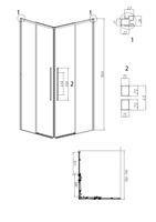 1/2 душевого ограждения Grossman Galaxy 1/2.K33.01.80L.21.02 (80*195) черный матовый,стекло шиншилла,1 место — фото 10, Душевые кабины и ограждения
