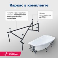 Товар: Акриловая ванна Aquanet Jersey 170x90 R (с каркасом) 00205329 - фото 6 Акриловая ванна Aquanet Jersey 170x90 R (с каркасом) 00205329 — фото 6, Акриловые ванны