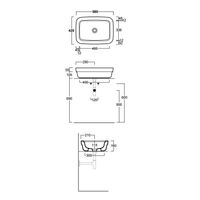 Раковина SIMAS EVOLUTION накладная без отверстий цвет белый EVO10 — фото 2, Раковины накладные