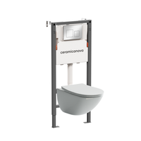 Комплект Подвесной унитаз MONO Rimless + Система инсталляции Balance кнопка Square, хром глянцевый — фото 1, Комплекты унитаз + инсталляция