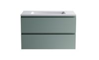 Нижний шкаф Альфа 90 с 2 ящиками зеленый (NCS S 3005-B80G матовый) + Раковина "Альфа 90" 3060007ncss3005-b80g+04010008 — фото 1, Тумбы с раковиной