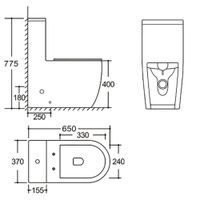 Унитаз-моноблок Azario Velluto, торнадо, с сиденьем микролифт 650*370*775 арт-AZ-6281 — фото 14, Напольные унитазы